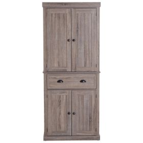 Farmhouse 6ft Kitchen Bathroom Storage Cabinet Wood Grain