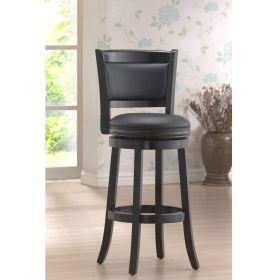 Black 29" Swivel Seat Barstool w/ Faux Leather Cushion Seat