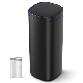 Black Stainless Steel 13 Gal Trash Can w/ Ozone Button