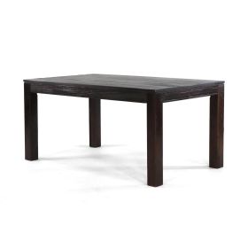 Modern Farmhouse Solid Wood Table in Dark Brown Finish