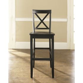 X-Back Solid Wood 30-inch Barstools in Black Finish