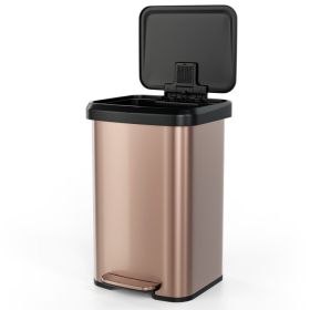 13-Gal Copper Gold Stainless Steel Trash Can w/ Soft Close Lid