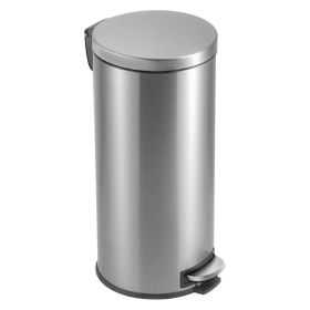 8-Gal Round Stainless Steel Step Trash Can