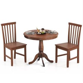 3-Piece Traditional Round Dining Table and 2 Chairs Set