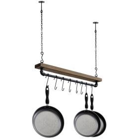 FarmHome Rustic Industrial 8 Hooks Ceiling Mounted Pot Rack