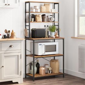 Farmhouse 6 Tier Industrial Bakers Rack Microwave Stand