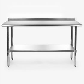 Stainless Steel NSF Certified Prep Table w/ Backsplash