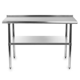 Heavy Duty Stainless Steel Kitchen Prep Work Table w/ Backsplash