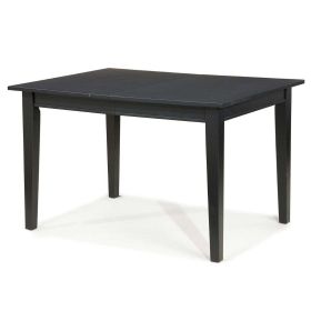 Expandable Dining Table 48 x 66-inch in Black Wood Finish