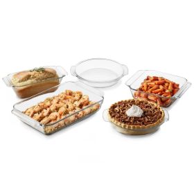 Glass 5-Piece Casserole Baking Dish Set
