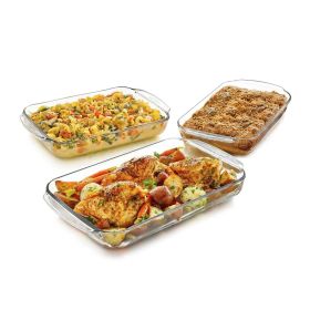 Glass 3-Piece Casserole Baking Dish Set