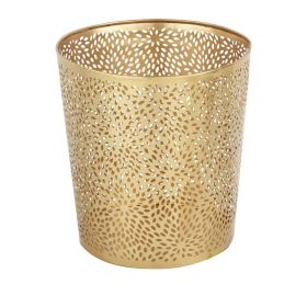 1.3 Gal Round Perforated Copper Gold Metal Waste Basket