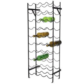 Black Metal 40-Bottle Wine Rack w/ Wall Anchors