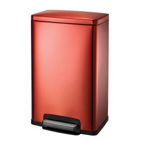 Copper Red Stainless Steel 13-Gallon Trash Can w/ Step Lid