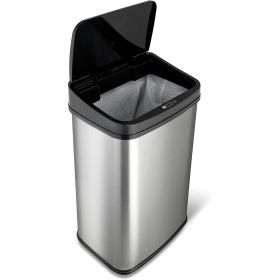 SilverBlack 13-Gallon Stainless Steel Trash Can w/ Sensor Lid