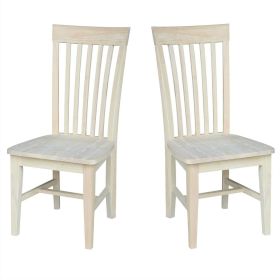 Mission Style Unfinished Wood Dining Chairs w/ High Back