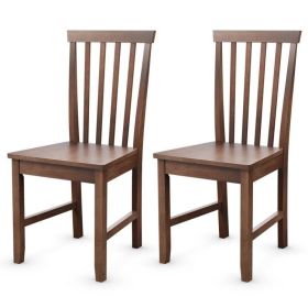 Mission Style Dining Chairs in Walnut Brown Finish