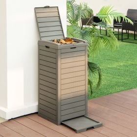 31-Gallon Heavy Duty Coffee Brown Plastic Outdoor Trash Can