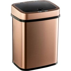 3-Gal Copper Stainless Steel Trash Can w/ Motion Sensor Lid