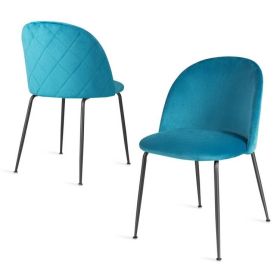 Set of 4 Mid-Century Modern Black Mesh Dining Chairs