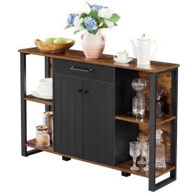 Farmhouse Rustic Wood Buffet Storage Cabinet