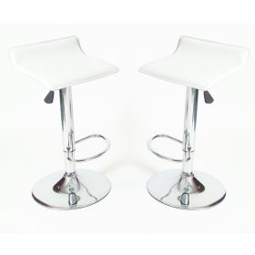 Modern Chrome Air Lift Swivel Bar Stool w/ White Seat