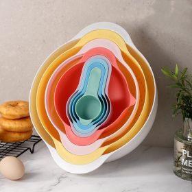 8pcs Mixing Bowl Set; Colorful Kitchen Strainer Basket