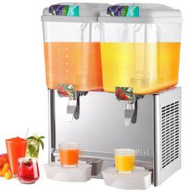 VEVOR 110V Commercial 2 Tank Beverage Dispenser; 9.5 Gal