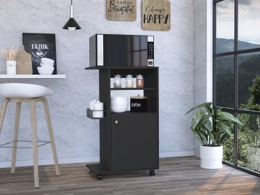 Napenthe 1-Shelf Kitchen Cart W/ Caster Black Wengue