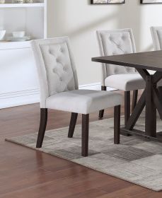 Modern Bone White Fabric 2pc Side Chairs