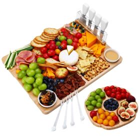 13-Piece Large Charcuterie Serving Tray Platter & Knife Set
