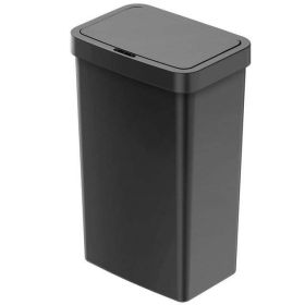 Plastic Motion Sensor Kitchen Trash Can, Black