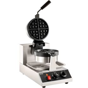 VEVOR Commercial Round Waffle Maker Rotatable Non-Stick
