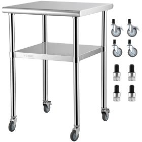 VEVOR Stainless Steel Prep Table, 24 x 24 x 36 Inch