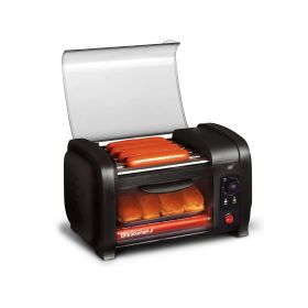 Elite Gourmet Hot Dog Roller & Toaster Oven, Black