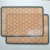 Non-stick Silicone Baking Mats w/ Macaron Cookie Template