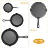 3Pcs Pre-Seasoned Cast Iron Skillet Set 6/8/10in