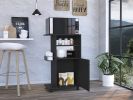 Napenthe 1-Shelf Kitchen Cart W/ Caster Black Wengue