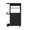 Napenthe 1-Shelf Kitchen Cart W/ Caster Black Wengue