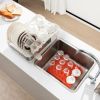 Adjustable Dual-Part Dish Drainer w/ Detachable Utensil Holder