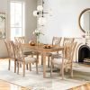 Dining Table Set w/ 6 Chairs, Extendable Kitchen Table
