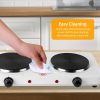 Double Electric Burner Portable Dual Counter Stove