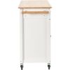 Kitchen Island Cart W/Solid Wood Top & Locking Wheels