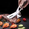 1pc Stainless Steel Spatula/Tongs; Kitchen Bread Tongs