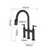 Pull Down Double Handle Kitchen Faucet