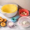 8pcs Mixing Bowl Set; Colorful Kitchen Strainer Basket