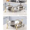 Stainless Steel Round Buffet Chafing Dish w/ Glass Top Lid