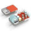 Adjustable Dual-Part Dish Drainer w/ Detachable Utensil Holder