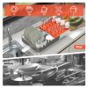 Adjustable Dual-Part Dish Drainer w/ Detachable Utensil Holder