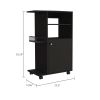 Napenthe 1-Shelf Kitchen Cart W/ Caster Black Wengue